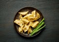 plate of asian dumplings