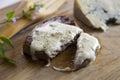 Plate Beef tenderloin with Roquefort cheese sauce.