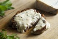 Plate Beef tenderloin with Roquefort cheese sauce.