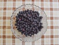 Plate with berries black blackberries Royalty Free Stock Photo