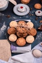 Plate of biscuits and cake on the table Royalty Free Stock Photo