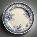 Lmn654 Blue And White Floral Lunch Plate - Vignetting Style With Old Timey Charm