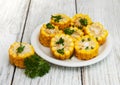 Plate with boiled corn on the cob Royalty Free Stock Photo