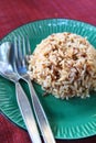 Plate of brown cooked rice Royalty Free Stock Photo