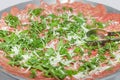 Plate of carpaccio with rocket