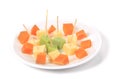 Plate of cheese and tooth sticks. Royalty Free Stock Photo