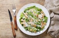 Plate of chicken caesar salad , top view Royalty Free Stock Photo