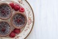 Plate of Chocolate Tarts from Above