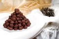Plate of Chocolate Truffles Royalty Free Stock Photo