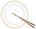 Plate and chopsticks