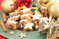 A plate of Christmas cinnamon cookies