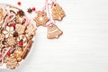 Plate with Christmas gingerbread cookies Royalty Free Stock Photo