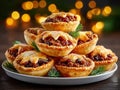 a plate of Christmas mince pies Royalty Free Stock Photo