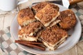 Plate of cinnamon coffee cake Royalty Free Stock Photo