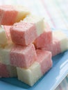 Plate of Coconut Ice Sweets Royalty Free Stock Photo