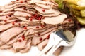 Plate of cold meat slices Royalty Free Stock Photo