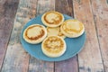 Plate of Colombian arepas for breakfast without filling