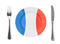 Plate colored in France national colors