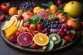 plate of colorful fruits and vegetables, for a boost of vitamins and nutrients