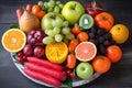 a plate of colorful fruits and vegetables, representing the variety of natural immunity boosters