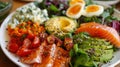 A plate of colorful nutrientrich foods showcasing the importance of eating in accordance with the bodys natural eating Royalty Free Stock Photo