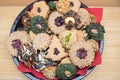 Plate with completely vegan christmas bisquits Royalty Free Stock Photo