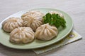 Plate of cooked pelmeni