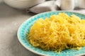 Plate with cooked spaghetti squash Royalty Free Stock Photo