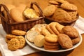 a plate of cookies and a basket of cookies Royalty Free Stock Photo