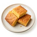 Plate of cornbread isolated on transparent background Royalty Free Stock Photo