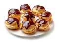 Plate of cream puffs Royalty Free Stock Photo