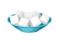 Plate with cube lump sugar. Royalty Free Stock Photo