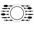 Plate with cutlery Royalty Free Stock Photo