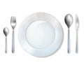 Plate And Cutlery Realistic Set Image