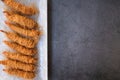 Plate of delectable fried prawns