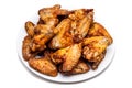 Plate of delicious barbecue chicken wings Royalty Free Stock Photo