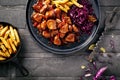 Plate of delicious German ragout or stew