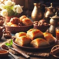 plate of delicious greek or turkish baklava