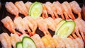 Plate of Delicious Japanese Shrimp Sushi