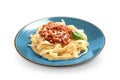 Plate with delicious pasta bolognese Royalty Free Stock Photo