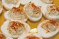 Plate of Deviled Eggs Closeup Royalty Free Stock Photo