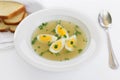 Plate diet soup with eggs