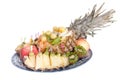 plate of different fruits isolated on a white background. Shallow depth of field Royalty Free Stock Photo