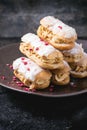 Plate of eclairs Royalty Free Stock Photo