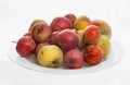 Plate with ecological apples Royalty Free Stock Photo