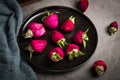 A plate of edible roses Royalty Free Stock Photo