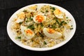 Plate of egg biriyani,Selective focus photograph