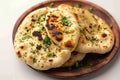 Plate elegance Isolated presentation of naan, a classic Indian bread