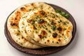 Plate elegance Isolated presentation of naan, a classic Indian bread