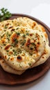 Plate elegance Isolated presentation of naan, a classic Indian bread